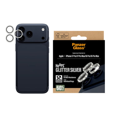 PanzerGlass Hoops Lens Protector for iPhone 17 Pro/17 Pro Max - Glitter Silver